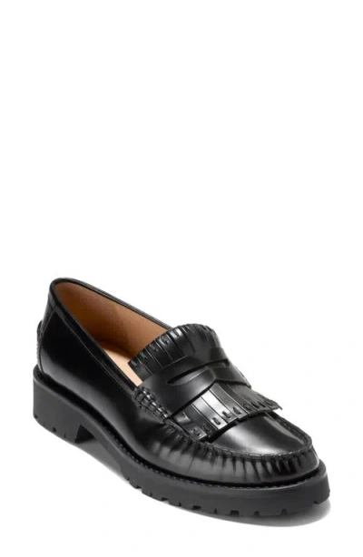 Cole Haan Treena Lug Sole Kiltie Loafer In Black