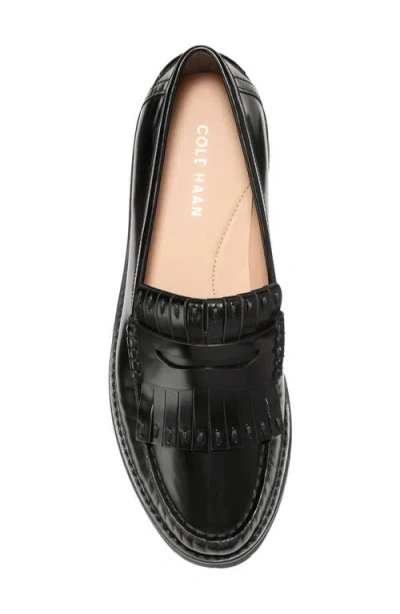 Cole Haan Treena Lug Sole Kiltie Loafer In Black