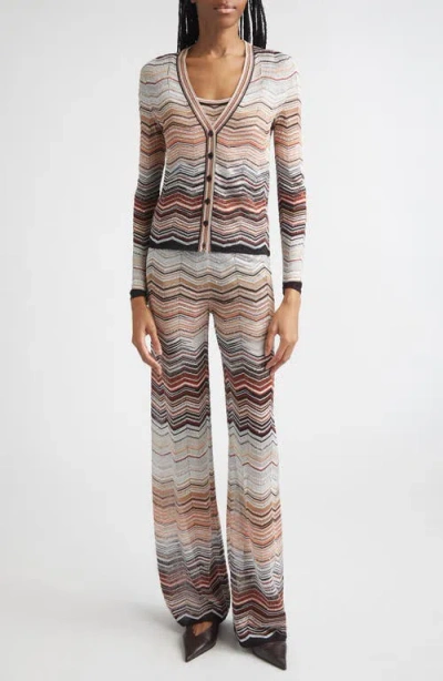Missoni Sequin Metallic Zigzag Stripe Sweater Pants In Multi