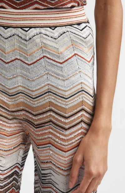 Missoni Sequin Metallic Zigzag Stripe Sweater Pants In Multi