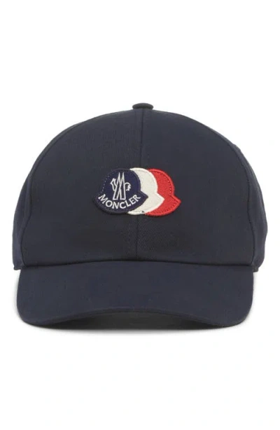 Moncler Logo Patch Adjustable Baseball Cap In Metallic