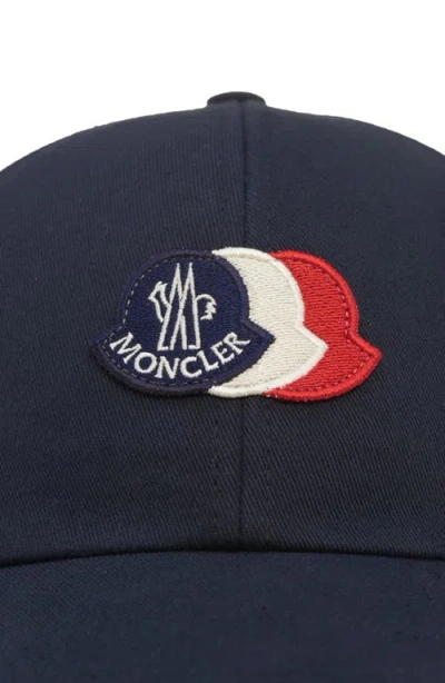 Moncler Logo Patch Adjustable Baseball Cap In Metallic