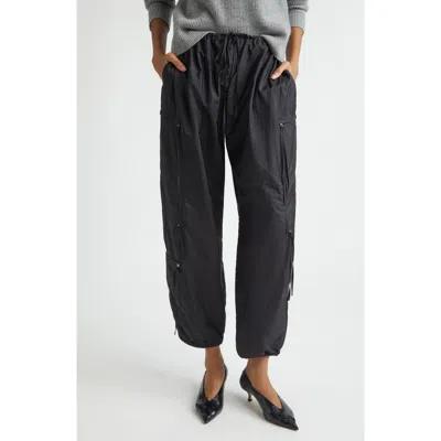 Brandon Maxwell Scout Drawstring Cargo Pants In Black