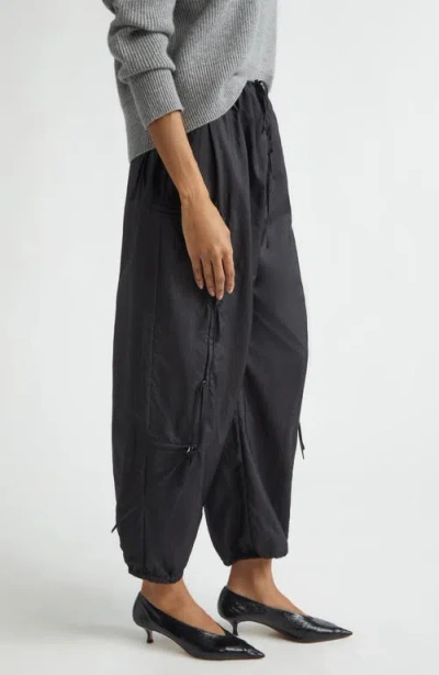 Brandon Maxwell Scout Drawstring Cargo Pants In Black