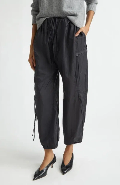Brandon Maxwell Scout Drawstring Cargo Pants In Black