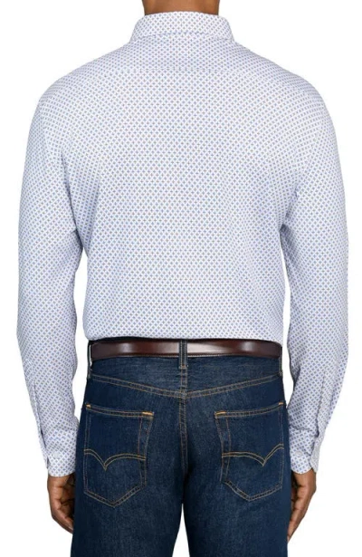 Brooklyn Brigade Diamond Print Knit Long Sleeve Basic In Blue