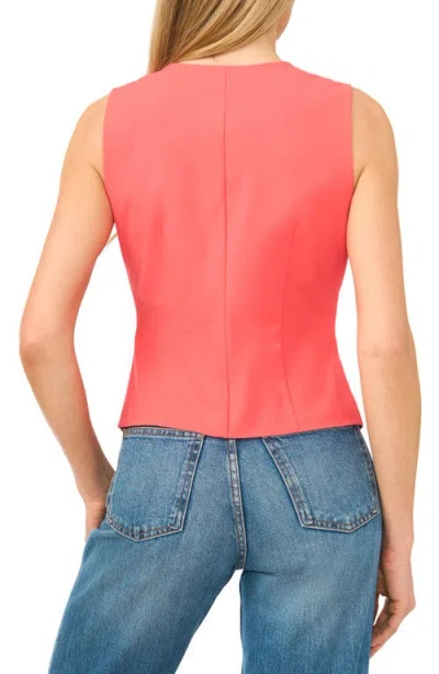 Cece Split Hem Vest In Pink
