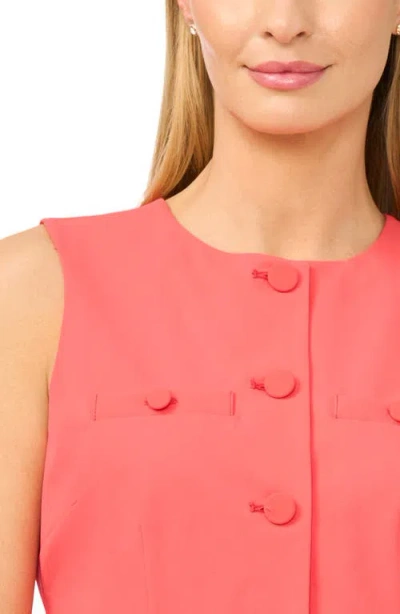 Cece Split Hem Vest In Pink