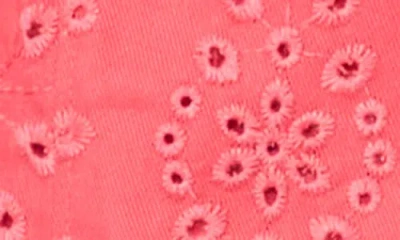 Cece Collarless Eyelet Jacket In Red