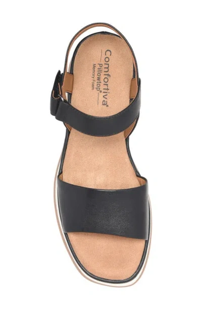 Comfortiva Ash Ankle Strap Platform Wedge Sandal In Multi