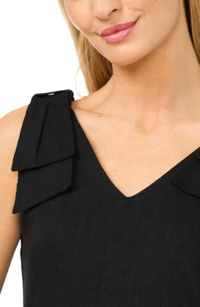 Cece Bow Shoulder Shift Minidress In Black