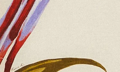 Farm Rio Sand-colored Linen Midi Dress With Strelitzia Pattern In White