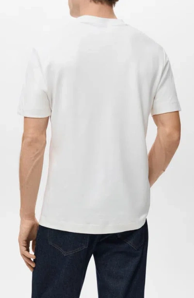 Mango Regular Fit Medium Weight Cotton T-shirt In White