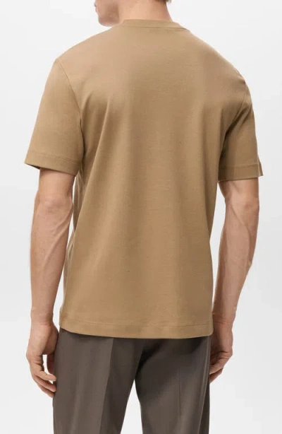 Mango Regular Fit Medium Weight Cotton T-shirt In Brown