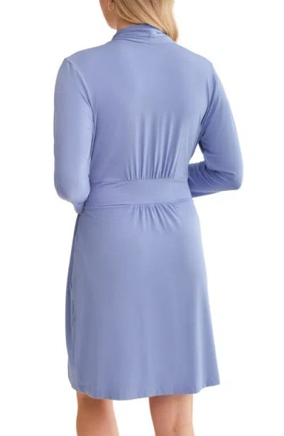 Fleur't Iconic Short Robe In Blue