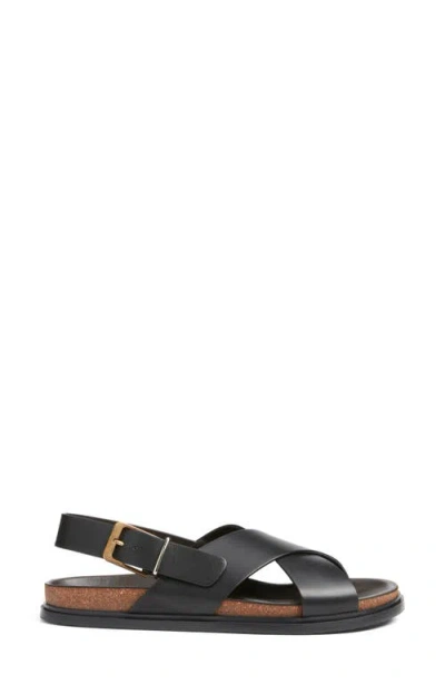 The Row Buckle Crisscross Sandal In Black