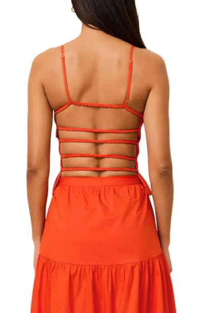 Solid & Striped The Delta Strappy Back Stretch Cotton Top In Red