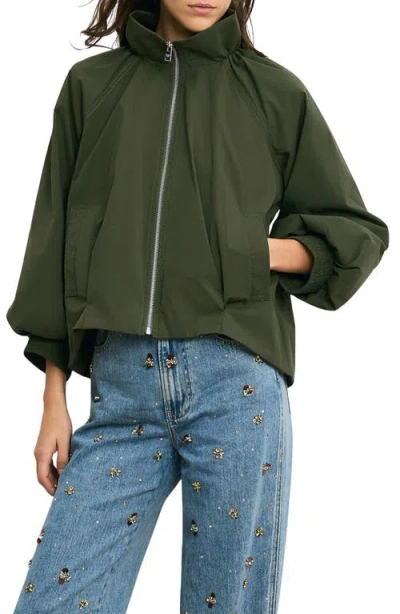 Veronica Beard Circe Faille Bubble Jacket In Green