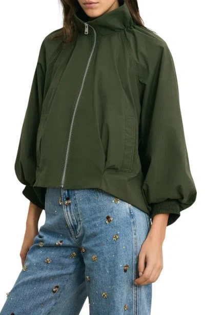 Veronica Beard Circe Faille Bubble Jacket In Green