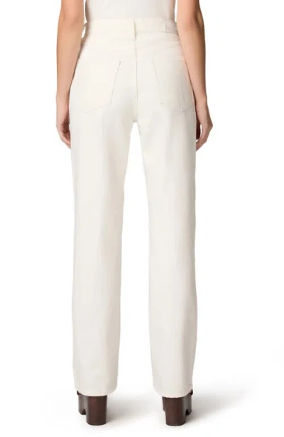 Paige Womens Tonal Ecru Embroidered Sawyer Embroided Wide-leg Denim Jeans In White
