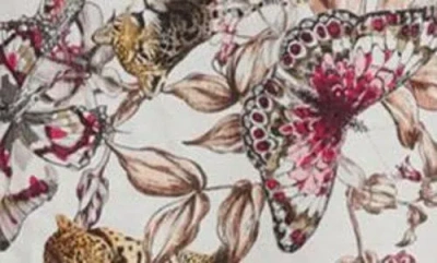 L'agence Butterfly Jungle Shirt Dress White Multi Butterfly