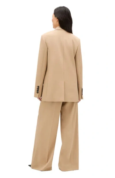 Another Tomorrow Wool Oversized Tailored Jacket In Neutral