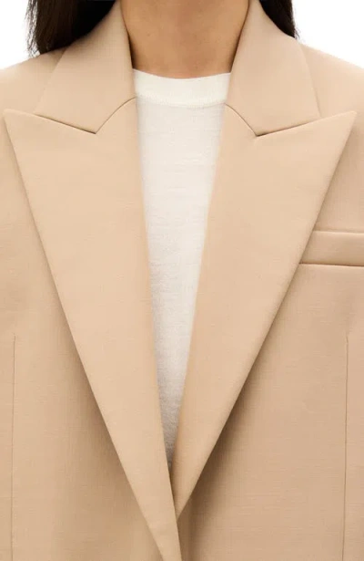 Another Tomorrow Wool Oversized Tailored Jacket In Neutral