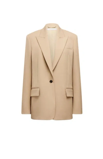 Another Tomorrow Wool Oversized Tailored Jacket In Neutral
