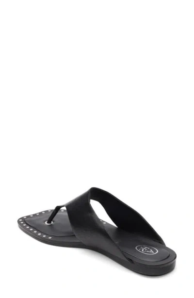 Ash Genius Leather Studded Thong Sandals In Black