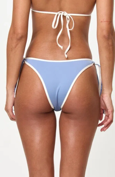 L*space Lspace Shane Bitsy Side Tie Bikini Bottoms In Blue