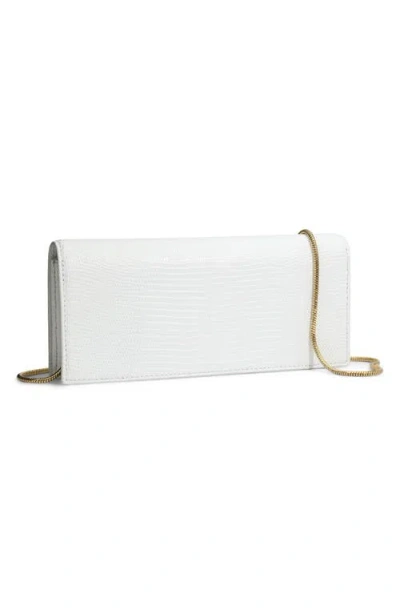 Alexis Bittar Lizard-embossed Leather Clutch Bag With Side Handle In White