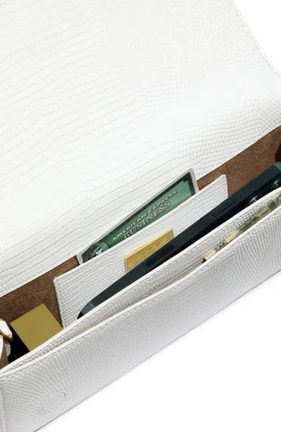 Alexis Bittar Lizard-embossed Leather Clutch Bag With Side Handle In White