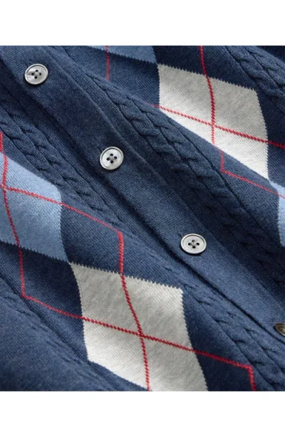 Brooks Brothers Supima Cotton Short-sleeve Argyle Polo Cardigan In Blue