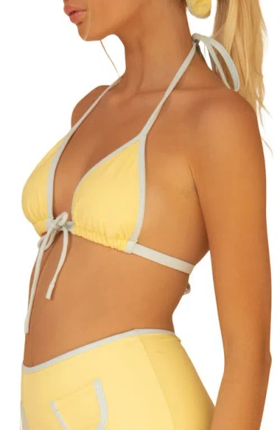 Montce Emma Sunshine Binded String Bikini Top In Yellow