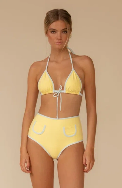 Montce Emma Sunshine Binded String Bikini Top In Yellow