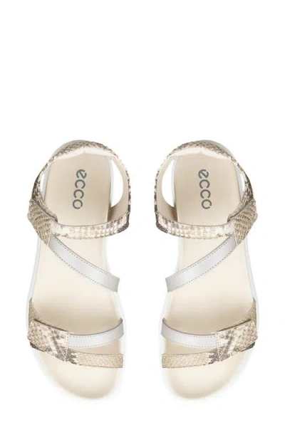 Ecco Soft Three Strap Sandal In White