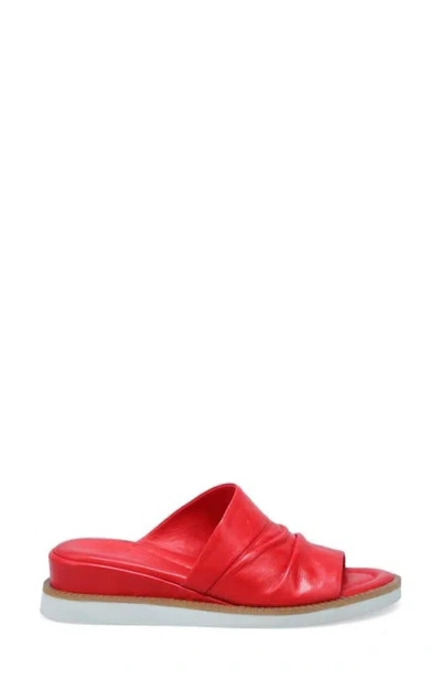 Miz Mooz Erin Platform Wedge Slide Sandal In Red