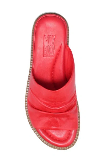 Miz Mooz Erin Platform Wedge Slide Sandal In Red