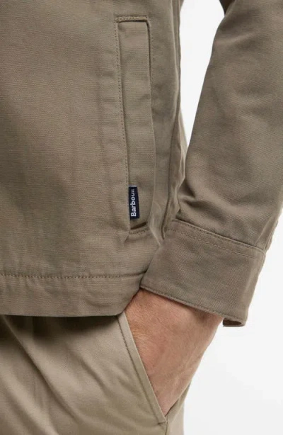 Barbour Washed Button-up Overshirt In Brown
