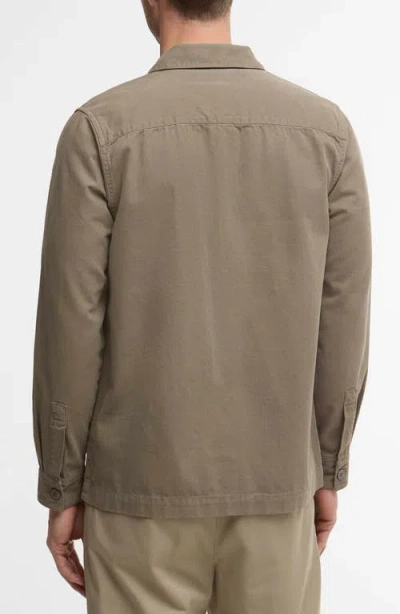 Barbour Washed Button-up Overshirt In Brown