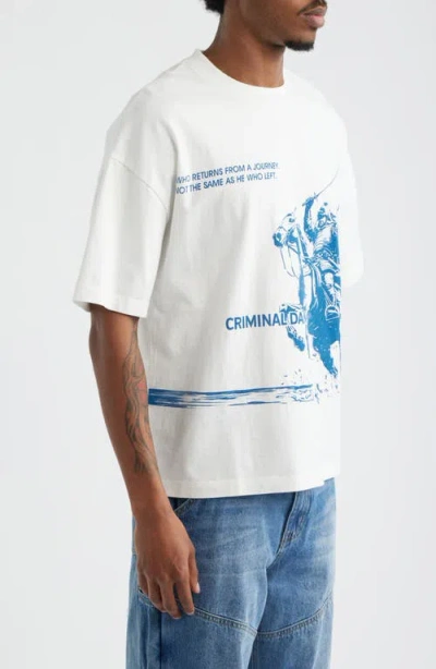 Criminal Damage Samurai Graphic T-shirt In White