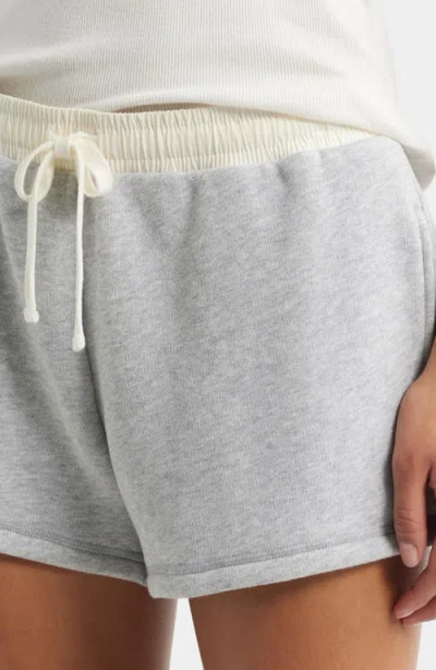 Rag & Bone Vintage Terry Mix Media Sweatshorts In Heather Gray In Gray