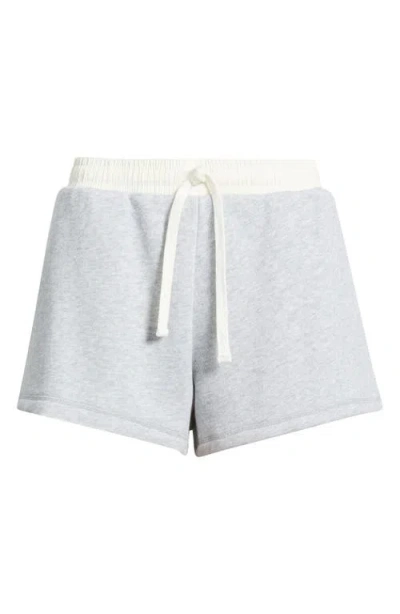 Rag & Bone Vintage Terry Mix Media Sweatshorts In Heather Gray In Gray