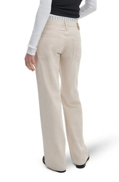 Rag & Bone Featherweight Saige Low Rise Full Boxer Straight Jeans In White