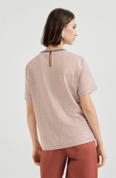 Brunello Cucinelli Striped-pattern T-shirt In Multi