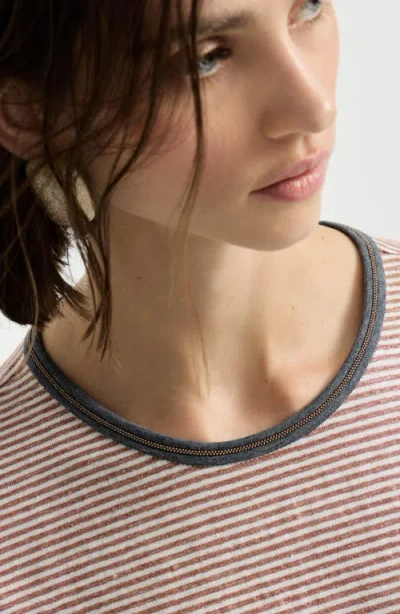 Brunello Cucinelli Striped-pattern T-shirt In Multi