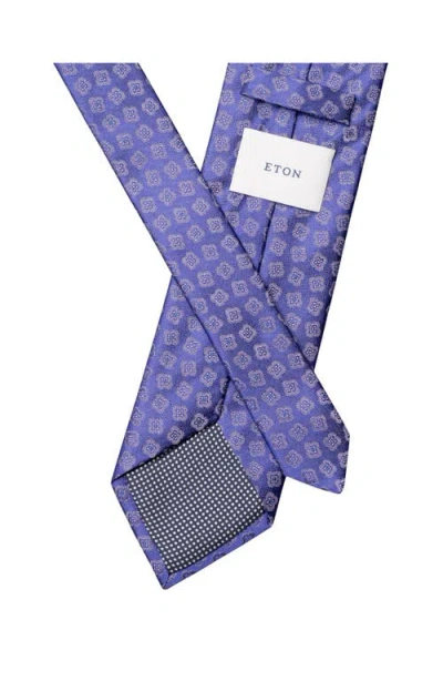 Eton Medallion Silk Tie In Blue