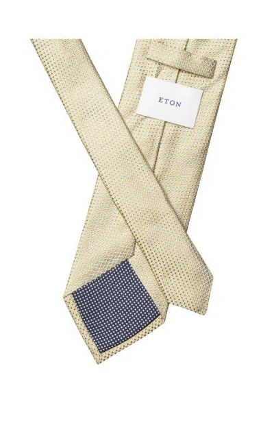 Eton Micro Silk Tie In Gold