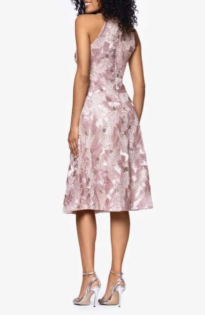 Betsy & Adam Soutache Sequin Sleeveless Cocktail Dress In Pink