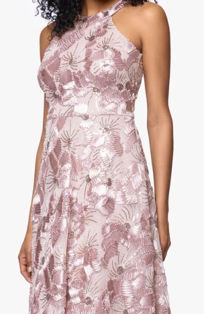 Betsy & Adam Soutache Sequin Sleeveless Cocktail Dress In Pink
